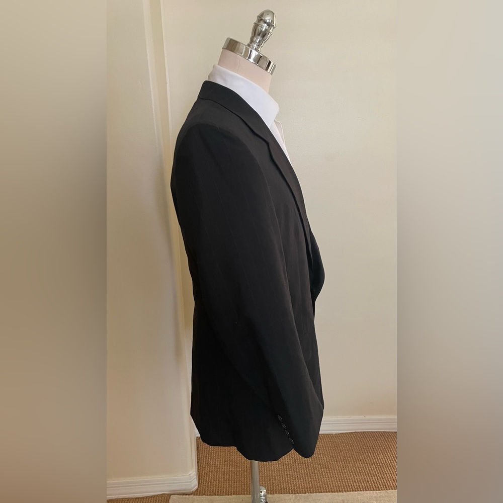 Burberrys’ Made in USA Vintage Subtle‎ Pinstripe Wool Suit Jacket in Navy 42 R - Picture 3 of 7